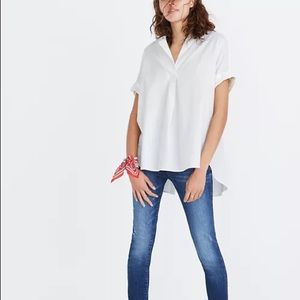Madewell Courier Button-Back Shirt in Pure White